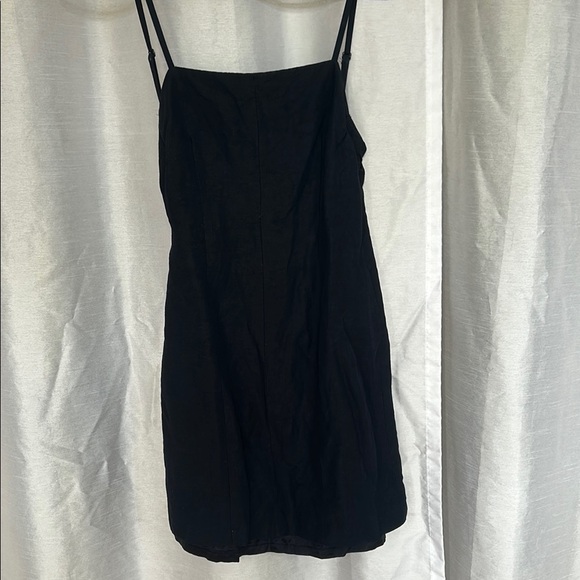 Navy Spaghetti Strap linen Dress - Picture 1 of 6